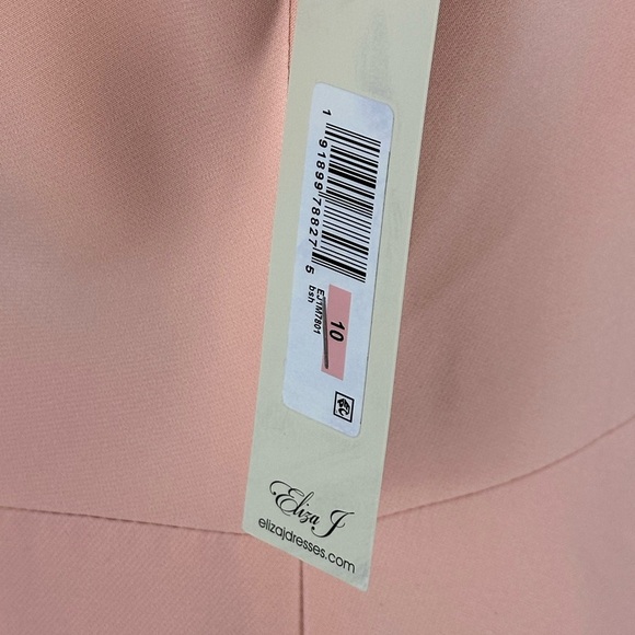 Eliza J Sleeveless Cross Bodice Cascading Ruffle Gown- Pink - size 10 - Picture 8 of 10